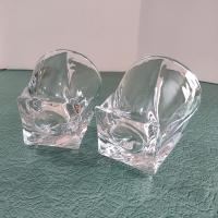 Vintage Mikasa Motion Double Old Fashioned Glasses, Set of Two, Twisted Whiskey Glasses