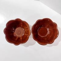 Vintage Home and Garden Party Venetian Brown Glazed Ceramic Bowls, Set of Two, Celebrating Home 16 Ounce Bowls