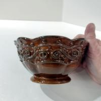 Vintage Home and Garden Party Venetian Brown Glazed Ceramic Bowls, Set of Two, Celebrating Home 16 Ounce Bowls