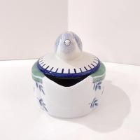 Vintage Villeroy and Boch Switch 3 Country Collection Gravy Pitcher with Blue Bird Lid, German Porcelain Gravy Boat