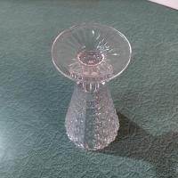 Vintage Star Cut Crystal Flower Vase, 8 Inch Lead Crystal Footed Vase made by Fostoria for Princess House