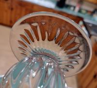 Vintage Star Cut Crystal Flower Vase, 8 Inch Lead Crystal Footed Vase made by Fostoria for Princess House