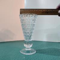 Vintage Star Cut Crystal Flower Vase, 8 Inch Lead Crystal Footed Vase made by Fostoria for Princess House