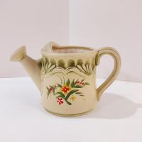 Vintage Hand Painted Watering Can Planter Pot, Small Succulent Pot