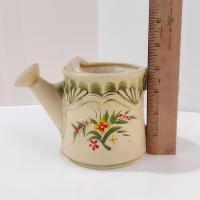 Vintage Hand Painted Watering Can Planter Pot, Small Succulent Pot