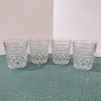 Vintage Wexford 9 Ounce Whiskey Rocks Glasses, Old Fashioned Glasses, Retro Lowball Glasses, Set of Four