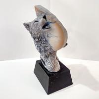 Vintage Rick Cain Moon Walk Two Sided Wolf Sculpture, 1993 Limited Edition Animal Figurine 1475/2000