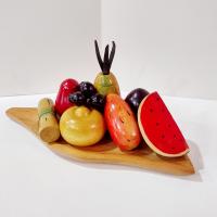 Vintage Hand Carved Wooden Fruit Platter Centerpiece