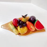 Vintage Hand Carved Wooden Fruit Platter Centerpiece
