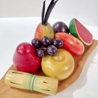 Vintage Hand Carved Wooden Fruit Platter Centerpiece