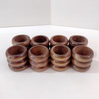 Vintage Wooden Napkin Rings, Set of 8
