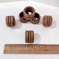 Vintage Wooden Napkin Rings, Set of 6