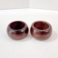 Vintage Wooden Napkin Rings, Set of 2