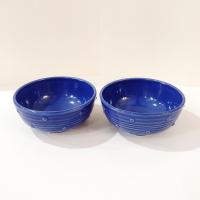 Vintage Pfaltzgraff Wyngate Blue Cereal Soup Bowls, Set of Two