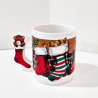 Vintage Christmas Stocking Ceramic Mug, The Luv Mug 1980's Collectible