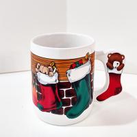 Vintage Christmas Stocking Ceramic Mug, The Luv Mug 1980's Collectible