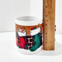 Vintage Christmas Stocking Ceramic Mug, The Luv Mug 1980's Collectible