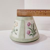 Vintage Yankee Candle Ceramic Shade Jar Topper, Green, Purple, Pink Beige Floral Design