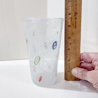 Vintage Hand Blown Millefiori Bubble Glass Highball Tumblers, Set of Four, Crate and Barrel Zazz Glasses