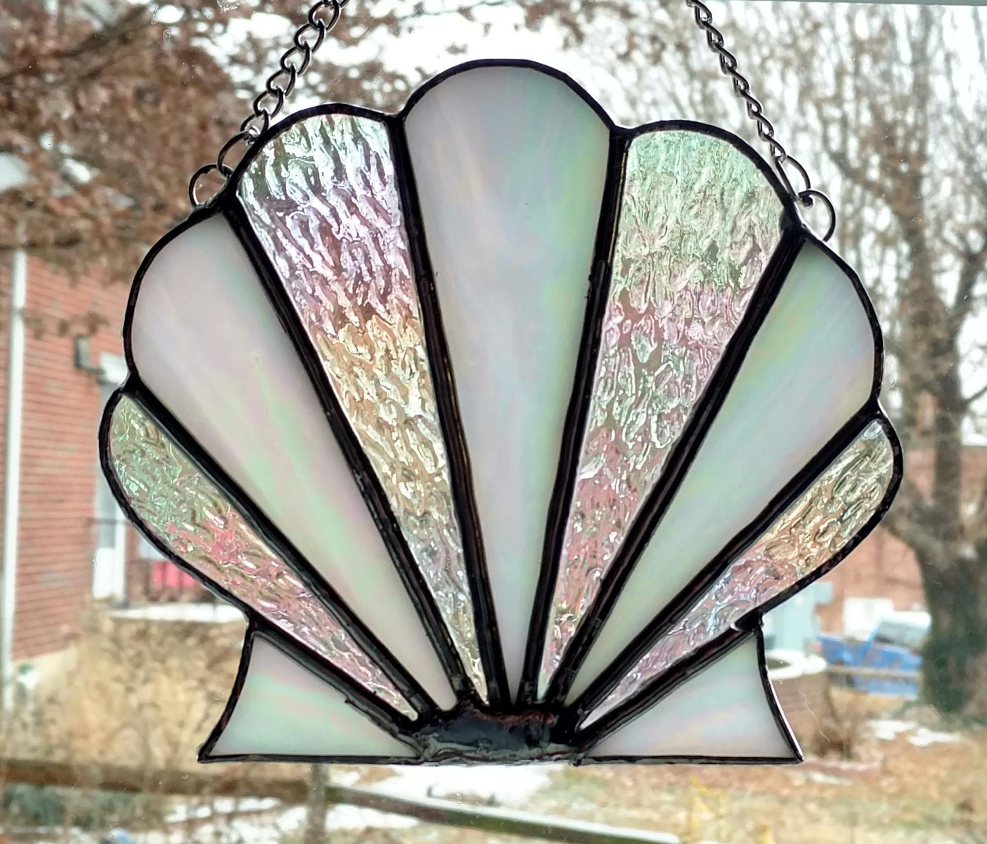 Stained Glass Clam Shell Suncatcher