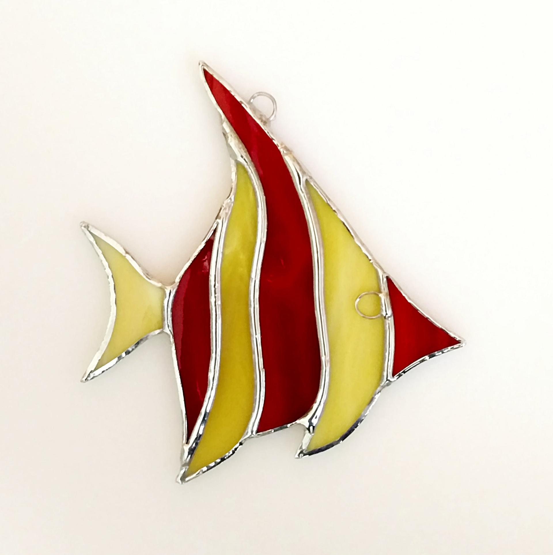 Stained Glass Angel Fish Suncatcher