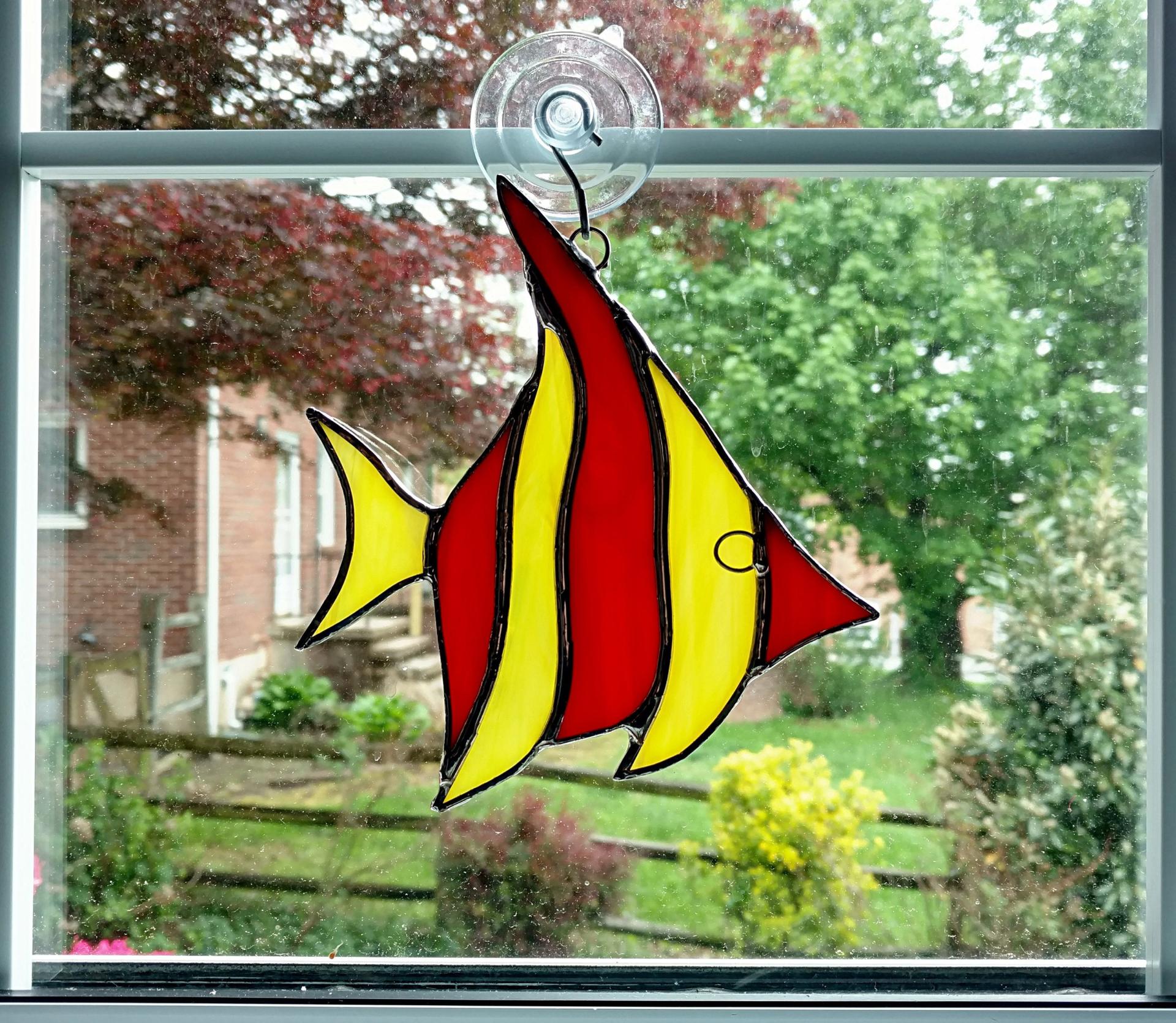 Stained Glass Angel Fish Suncatcher