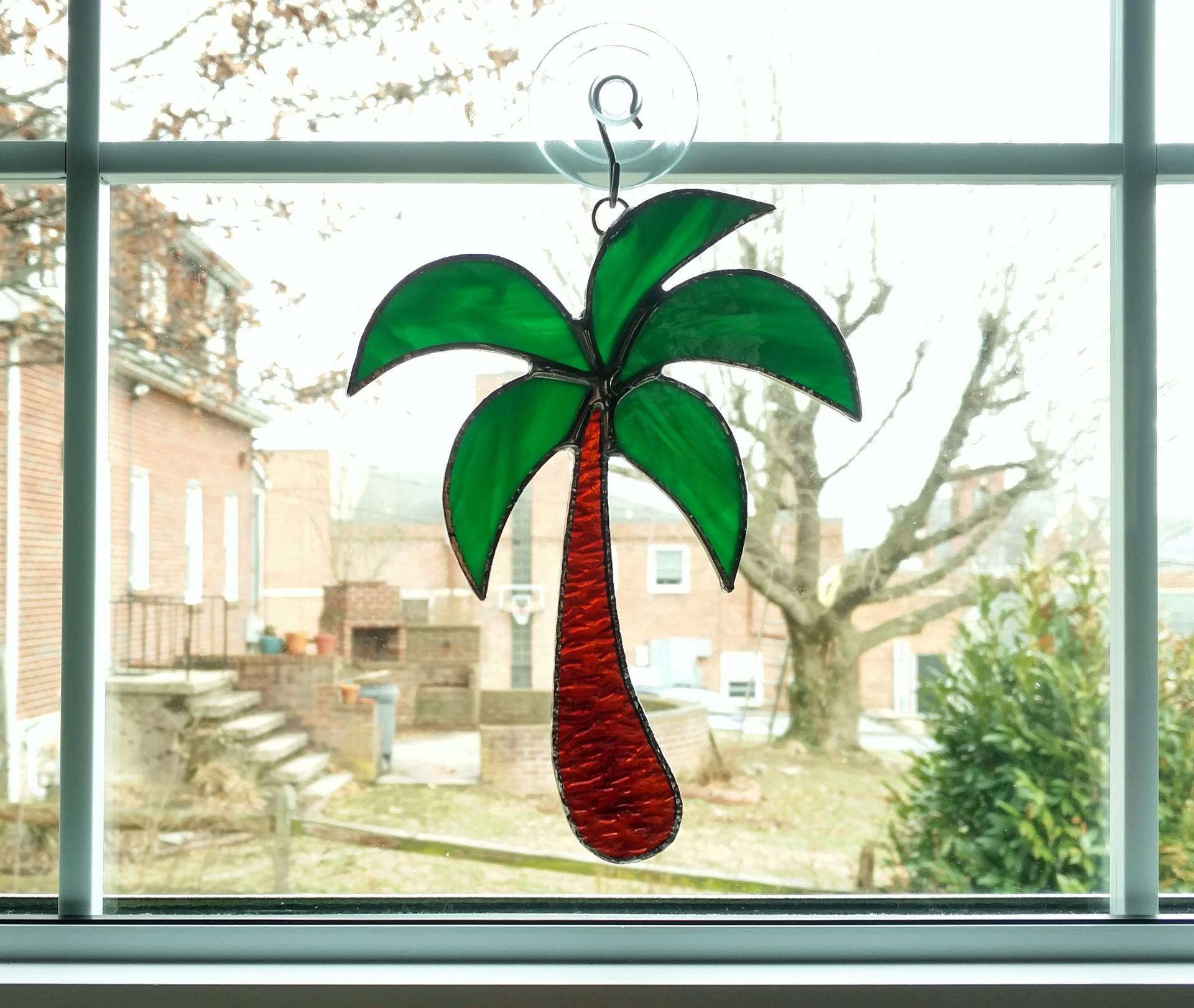 Palm Tree Stained Glass Suncatcher