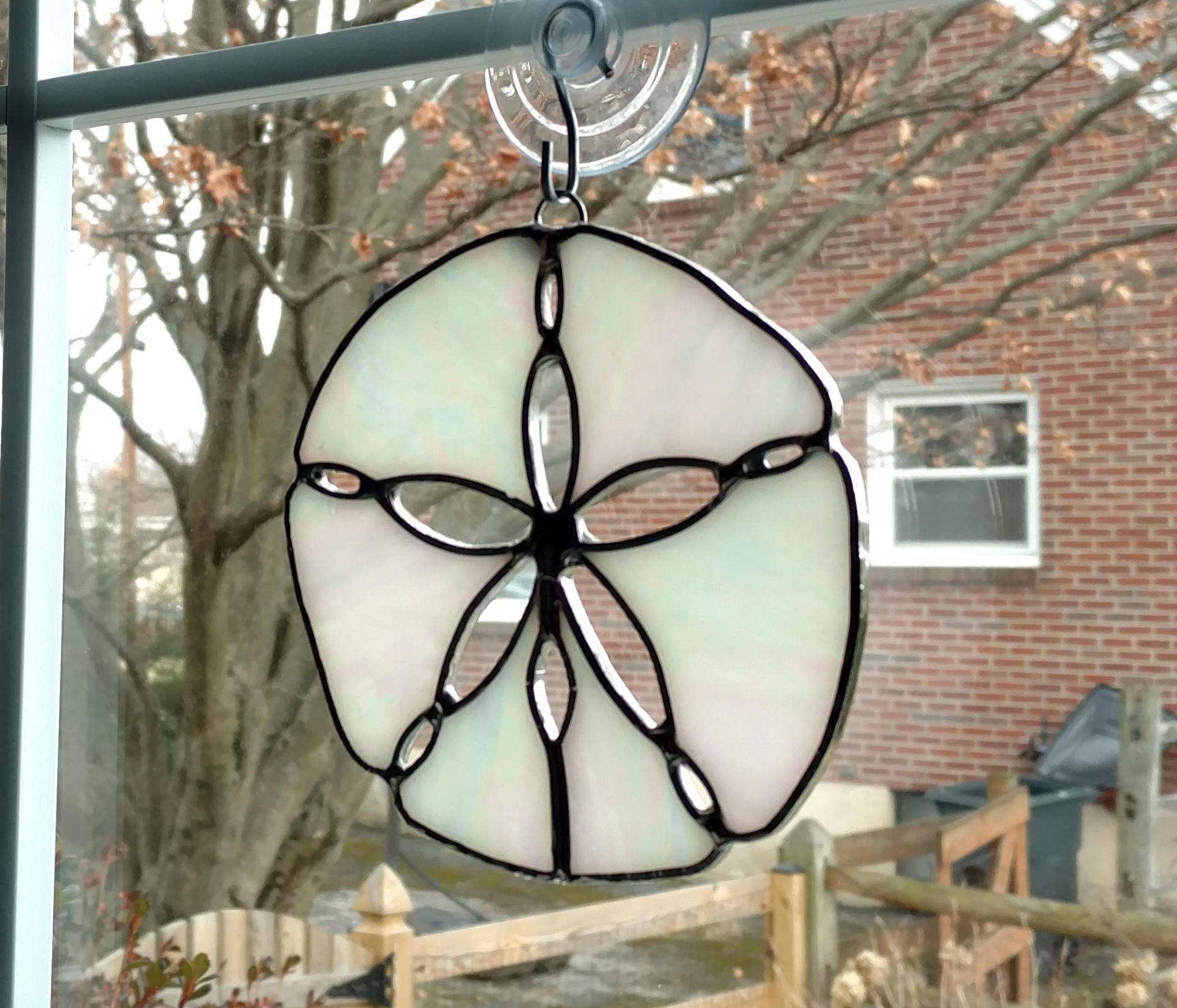 Sand Dollar Stained Glass Suncatcher