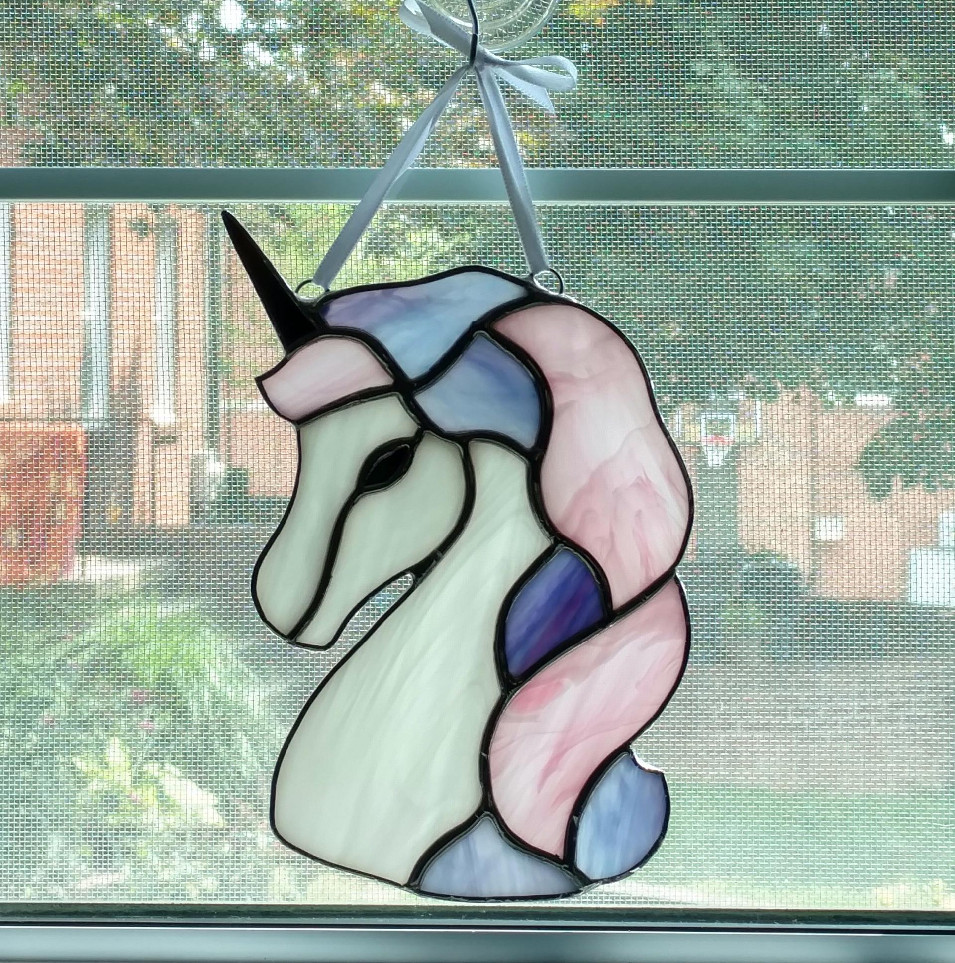 Unicorn Stained Glass Suncatcher