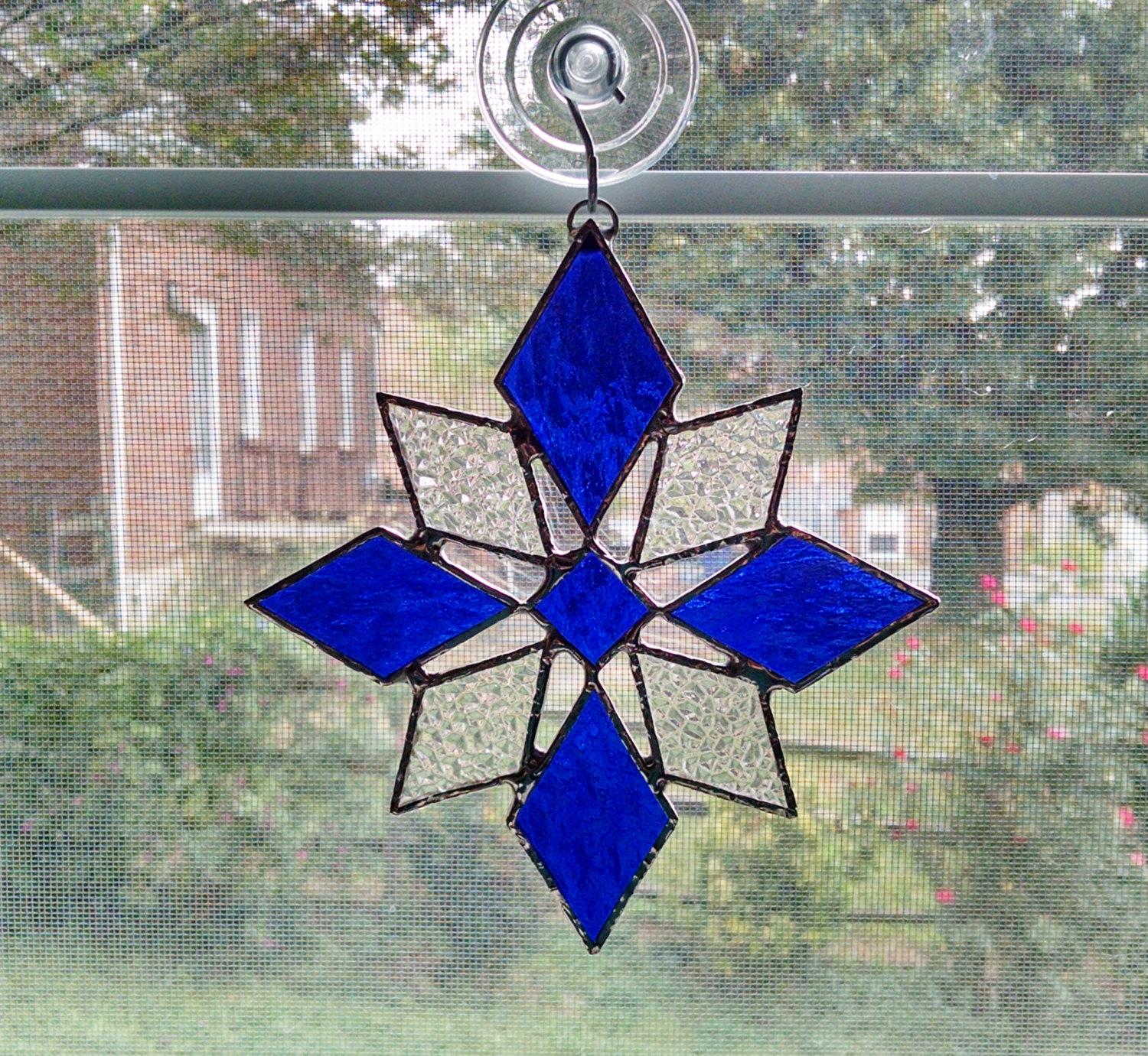 Snowflake Stained Glass Suncatcher