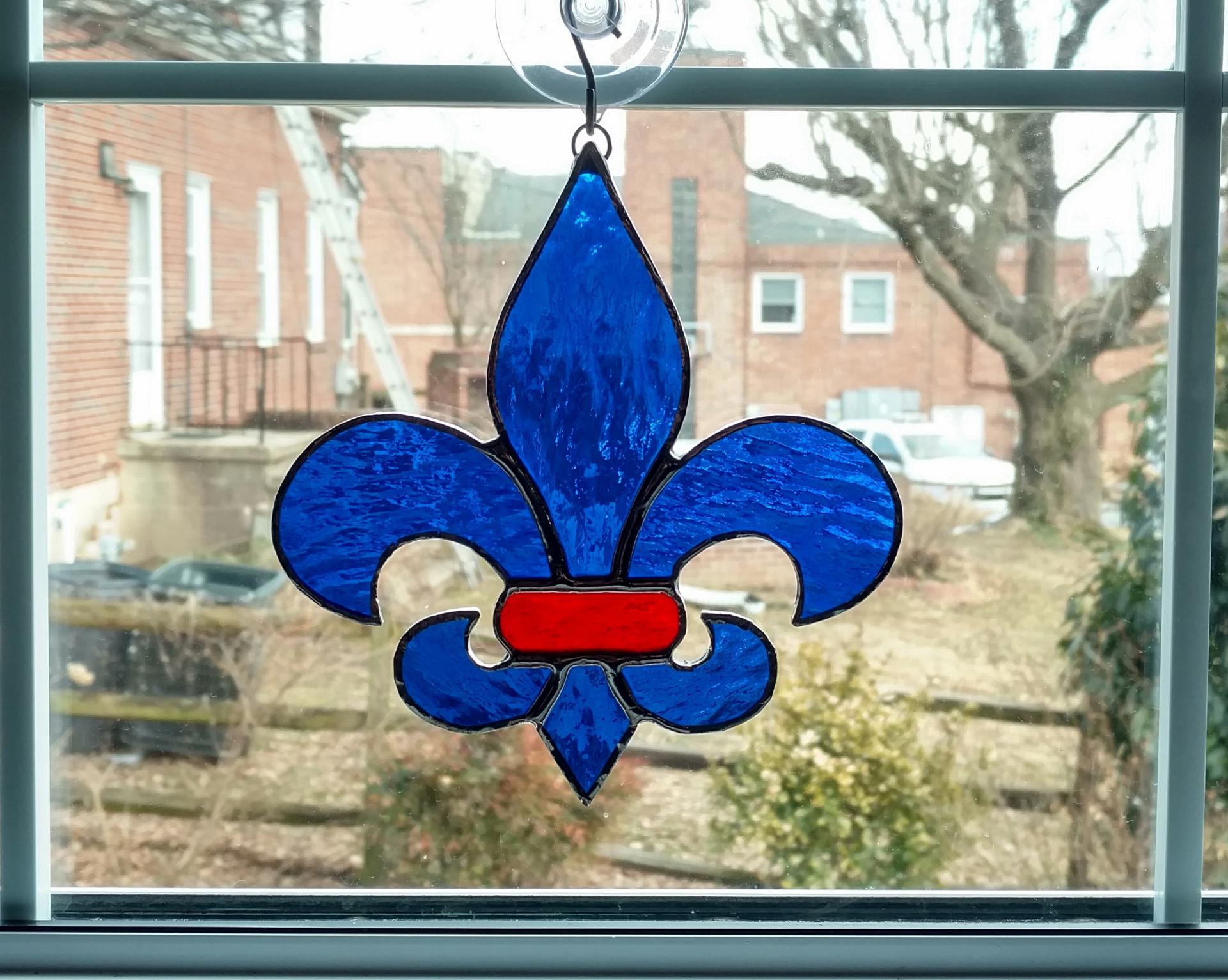 Fleur De Lis Stained Glass Suncatcher, Custom Colors Available