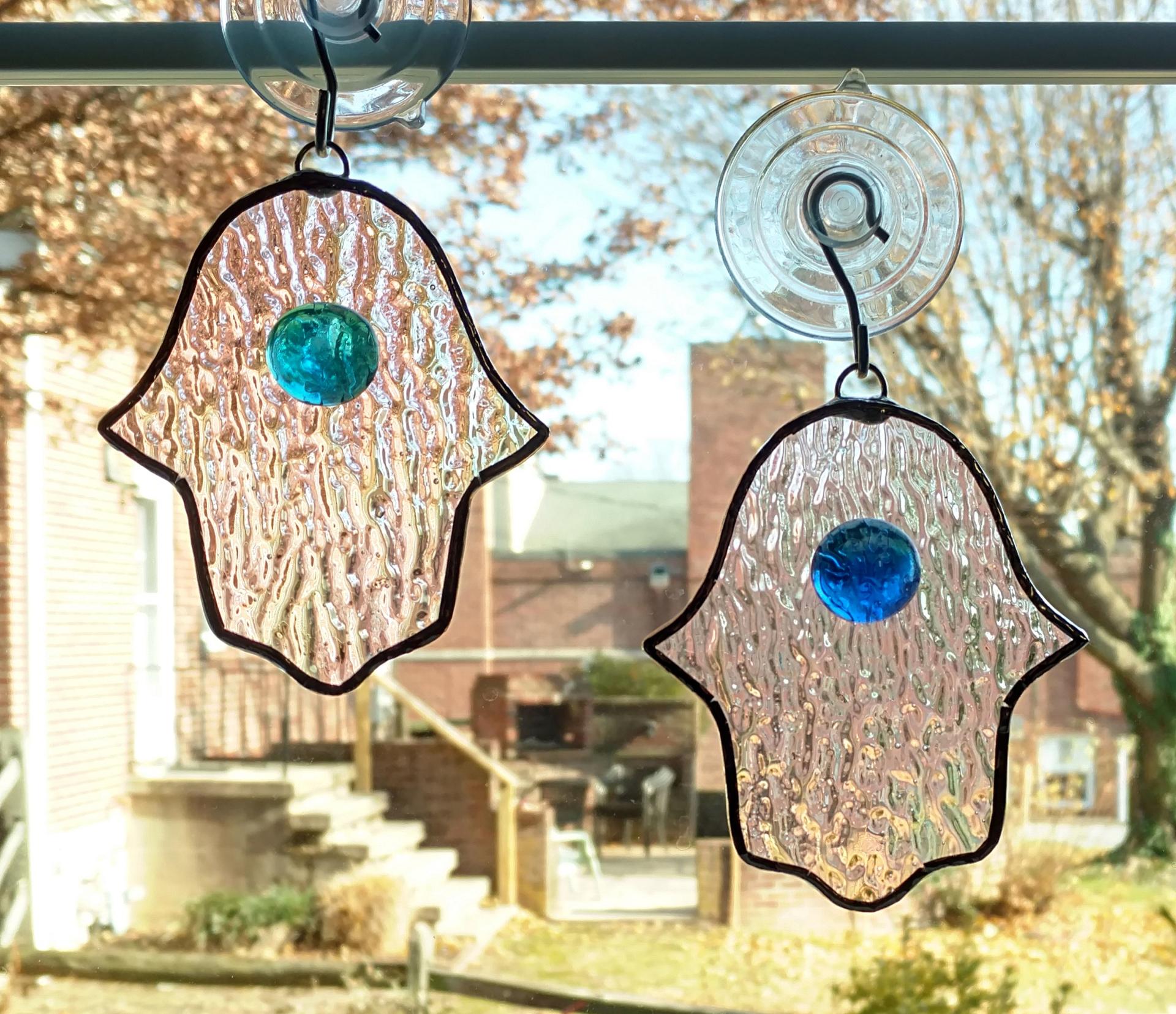 Stained Glass Hamsa Hand Suncatcher / Ornament