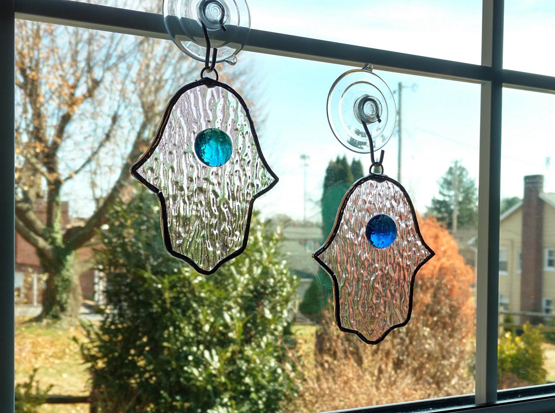 Stained Glass Hamsa Hand Suncatcher / Ornament