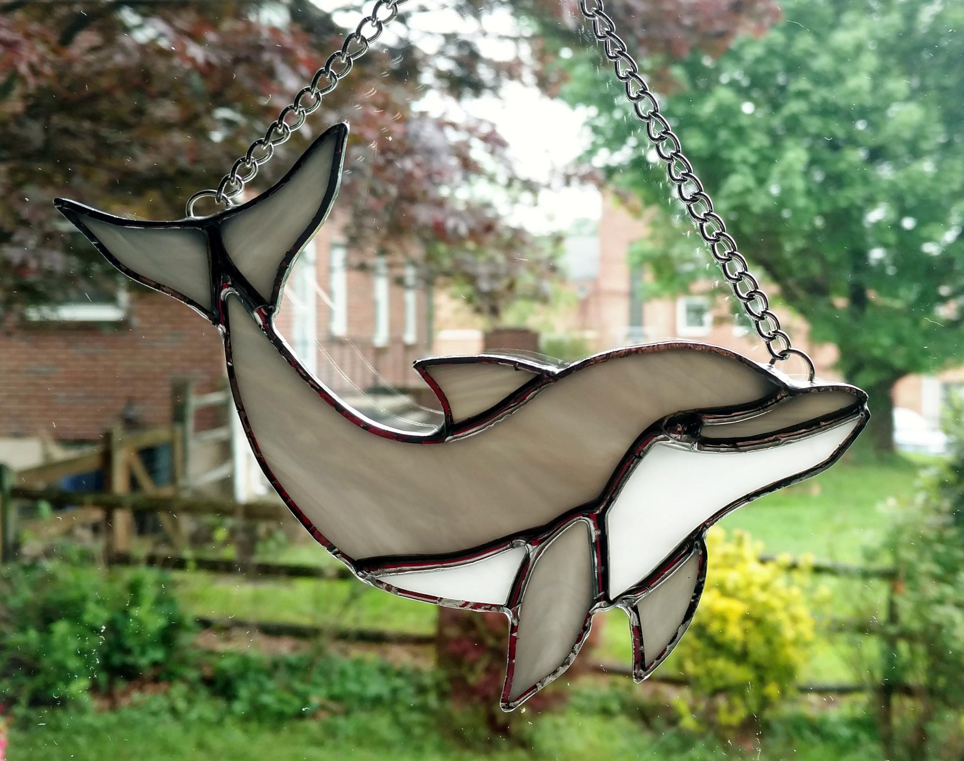 Dolphin Stained Glass Suncatcher