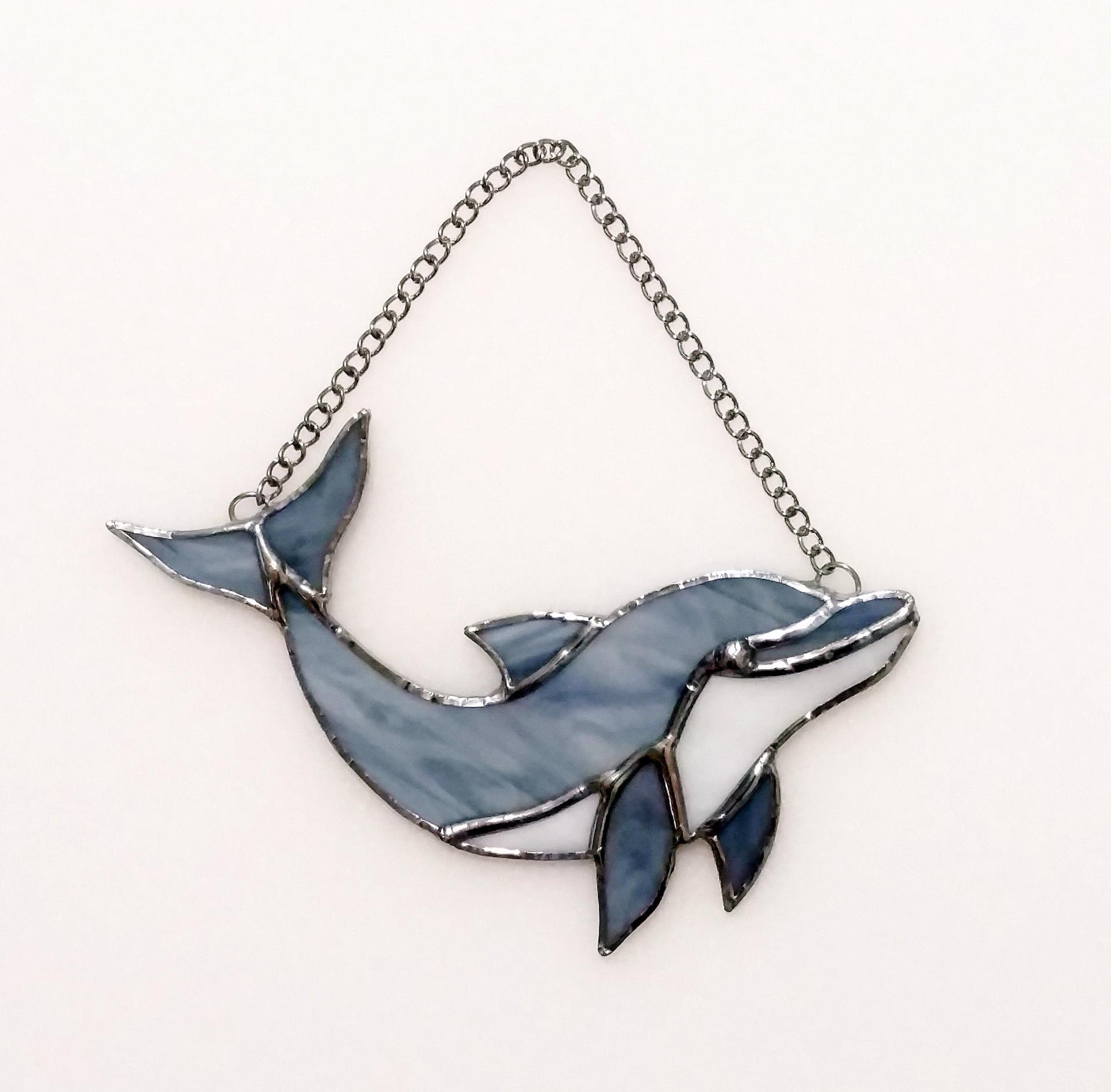 Dolphin Stained Glass Suncatcher