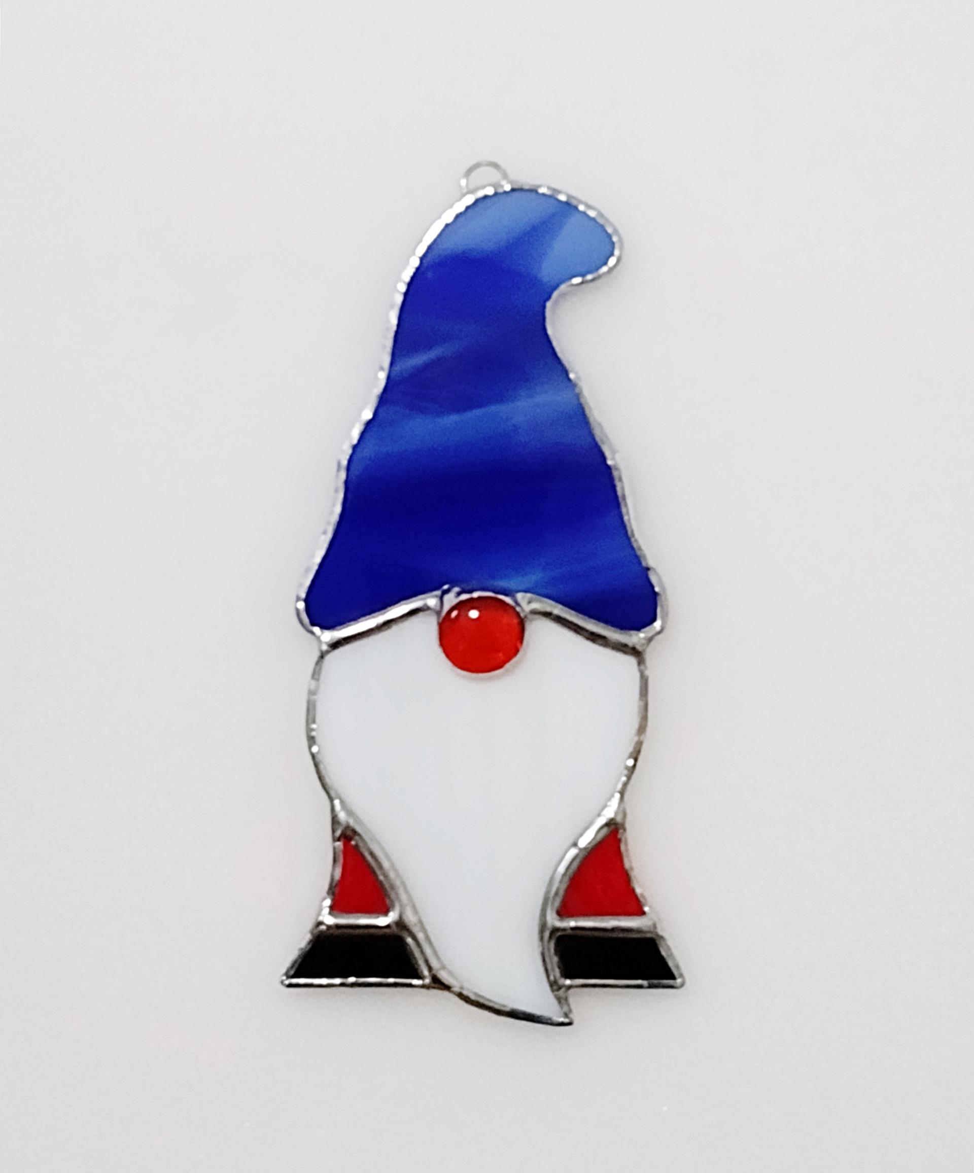 Patriotic Stained Glass Gnome / Elf Suncatcher