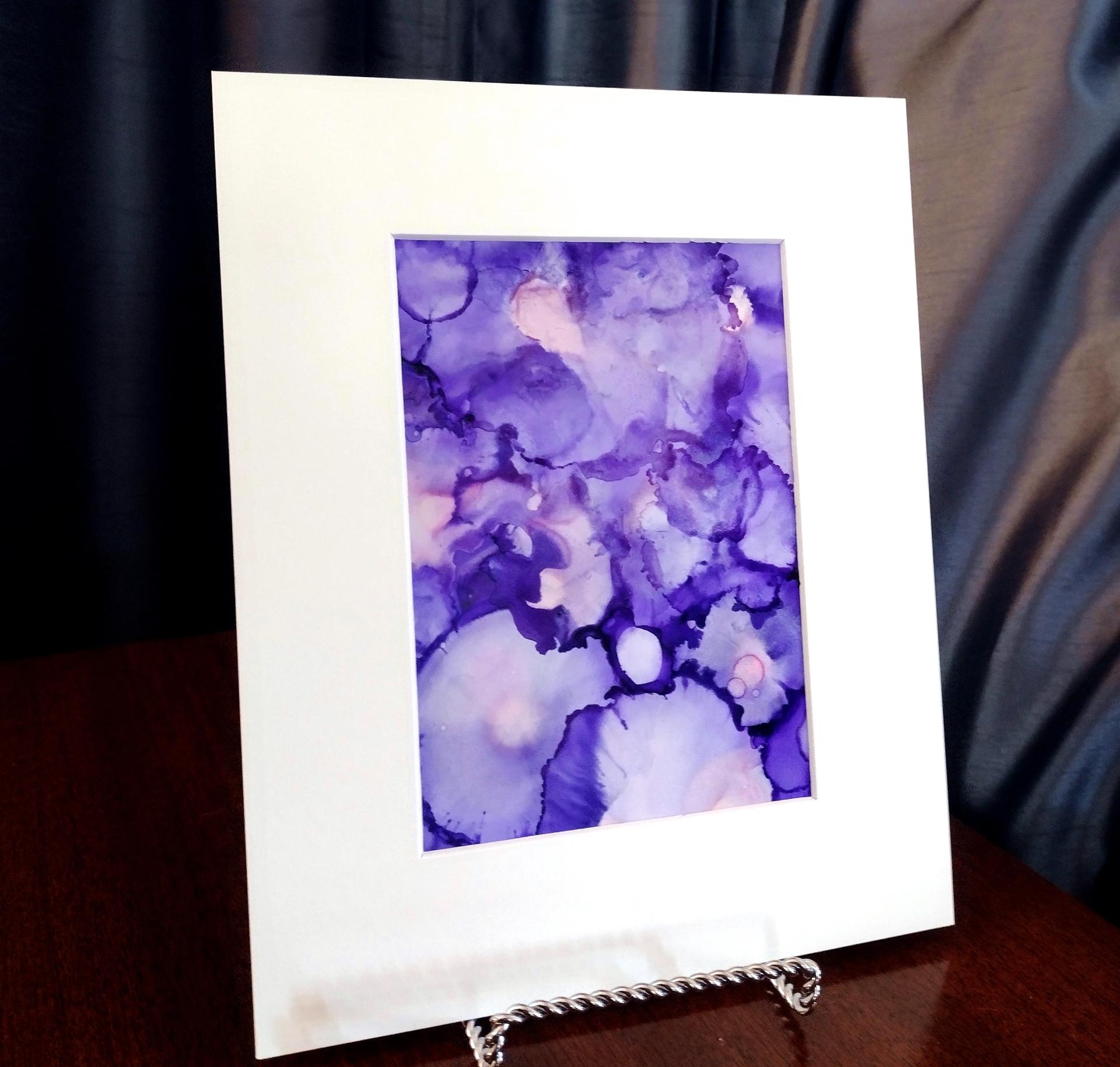 Alcohol Ink Painting Grouping, Set of 2, Purple and Pink Pearlized