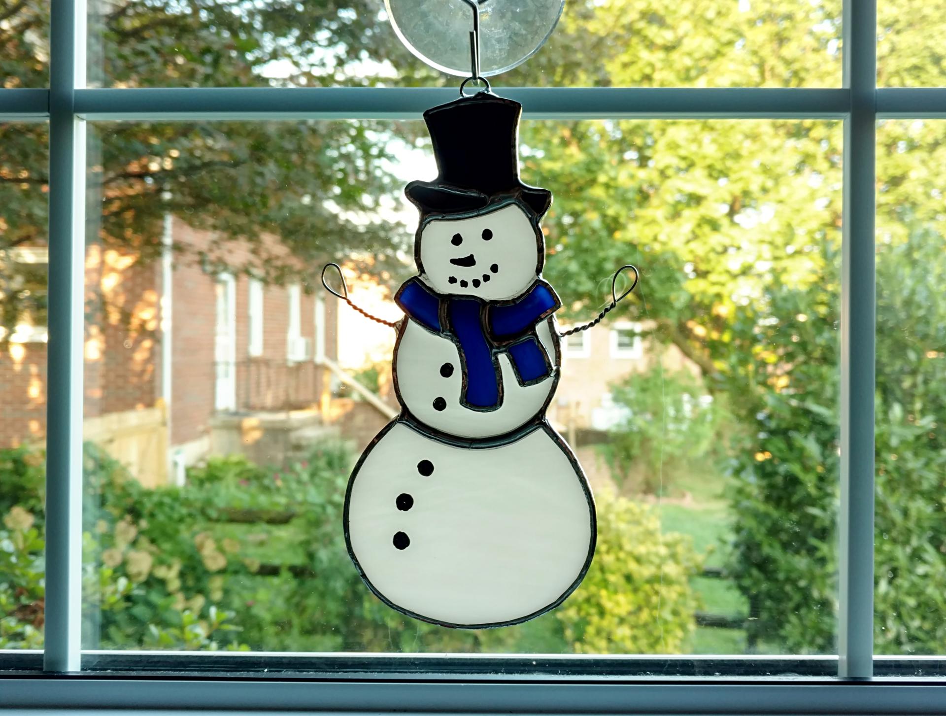 Snowman Stained Glass Suncatcher