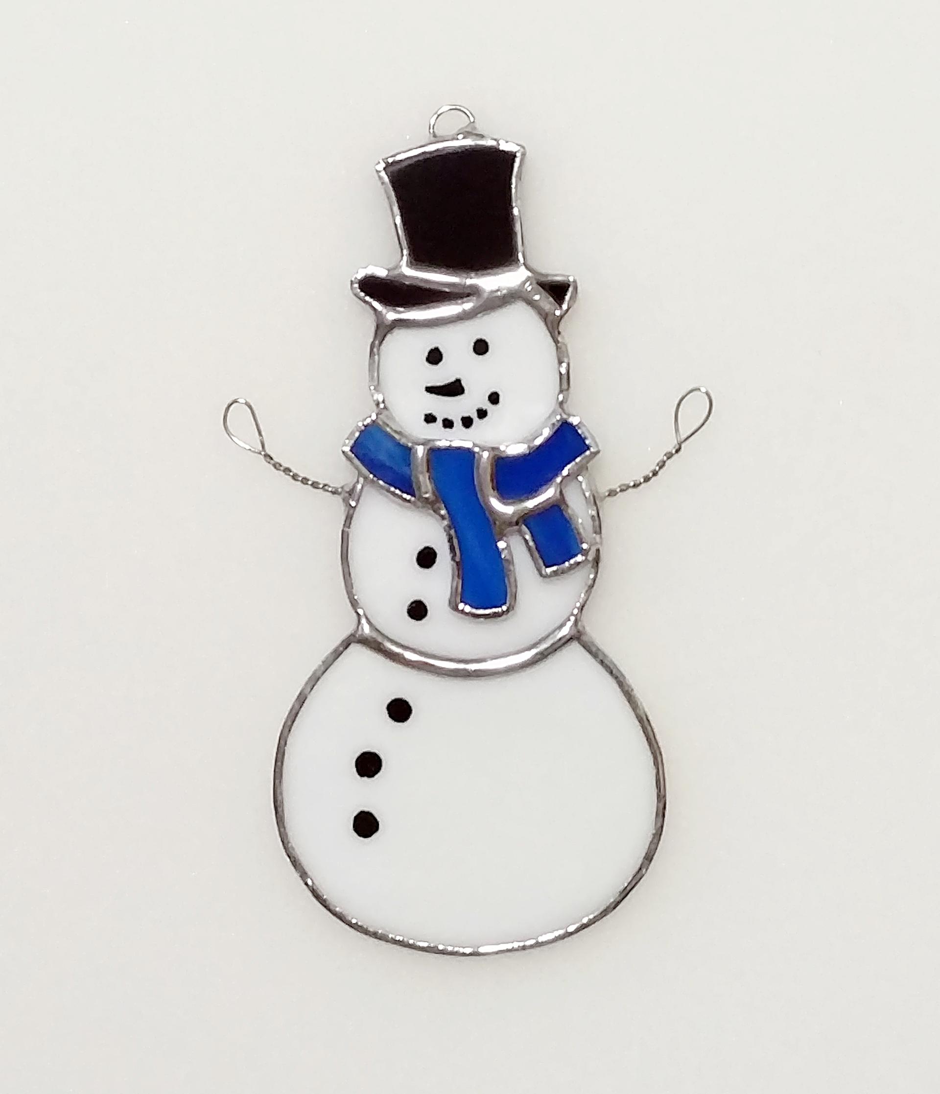 Snowman Stained Glass Suncatcher