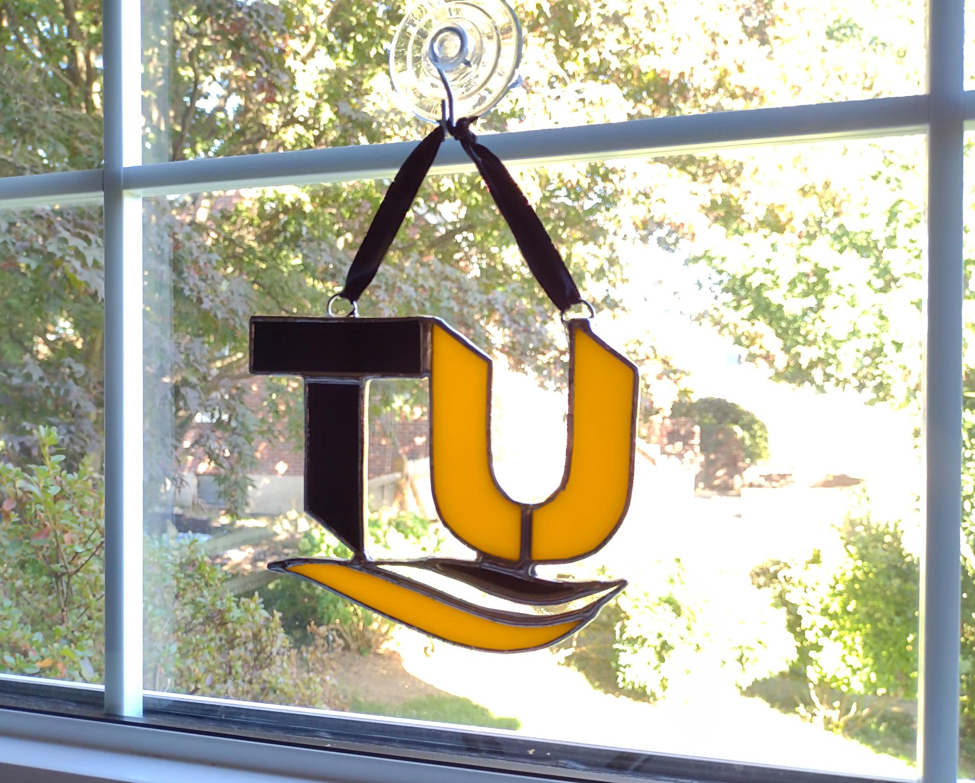 Towson University Stained Glass Suncatcher, TU Logo