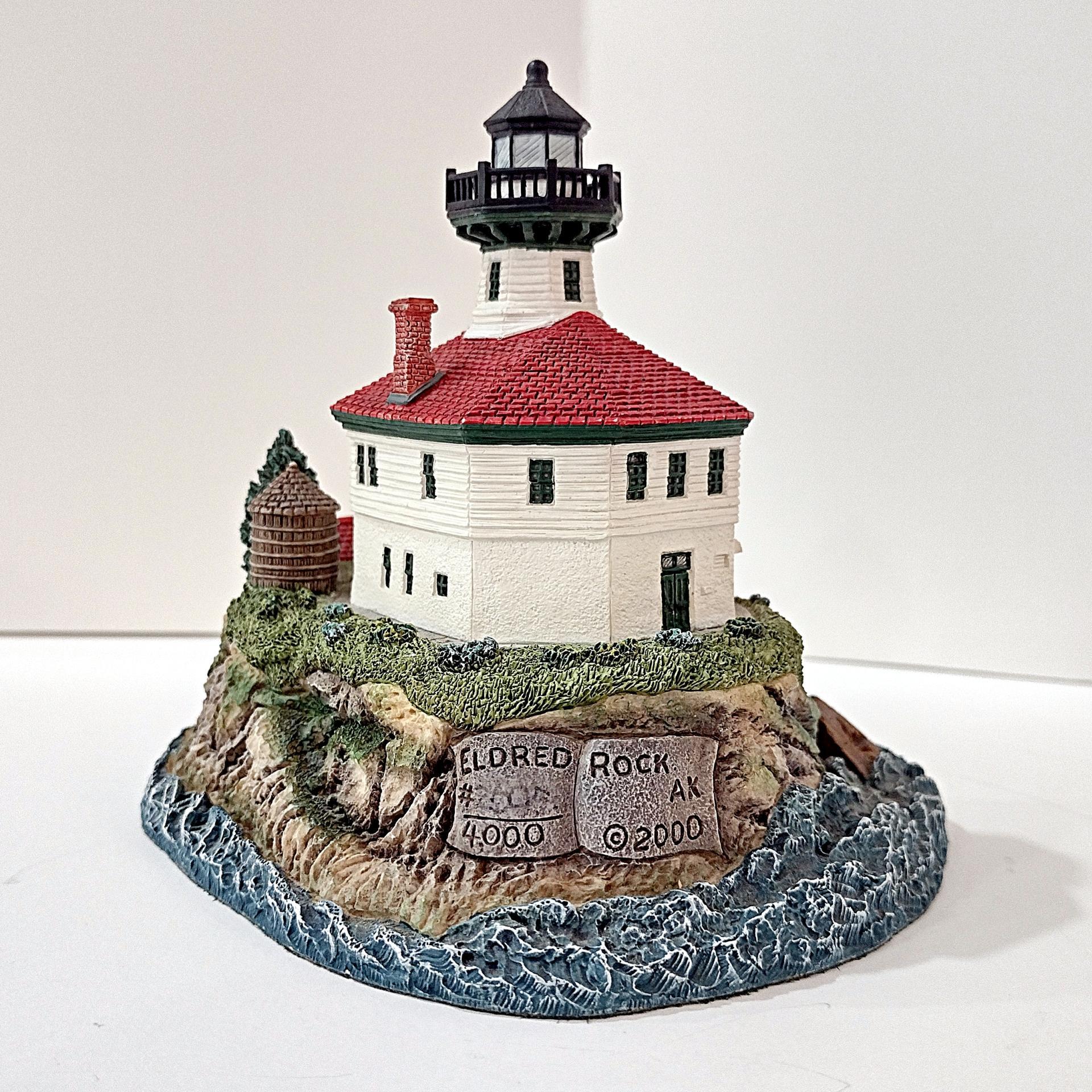 Vintage Eldred Rock Alaska Lighthouse Figurine, 2000 Harbor Lights #257 Younger and Associates