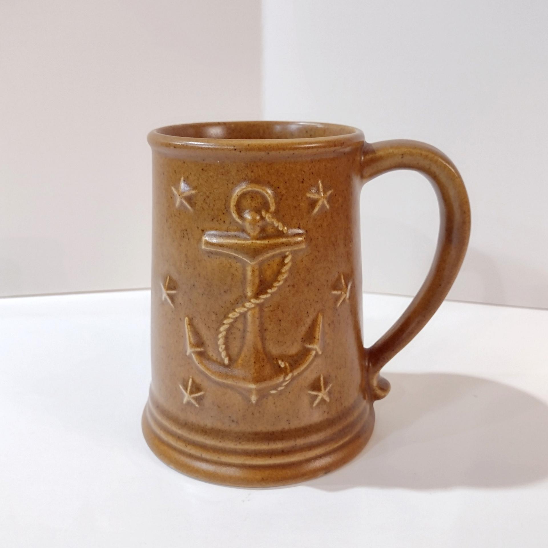 Vintage Chatham Potters Anchor Brown Ceramic Stoneware Coffee Beer Mug