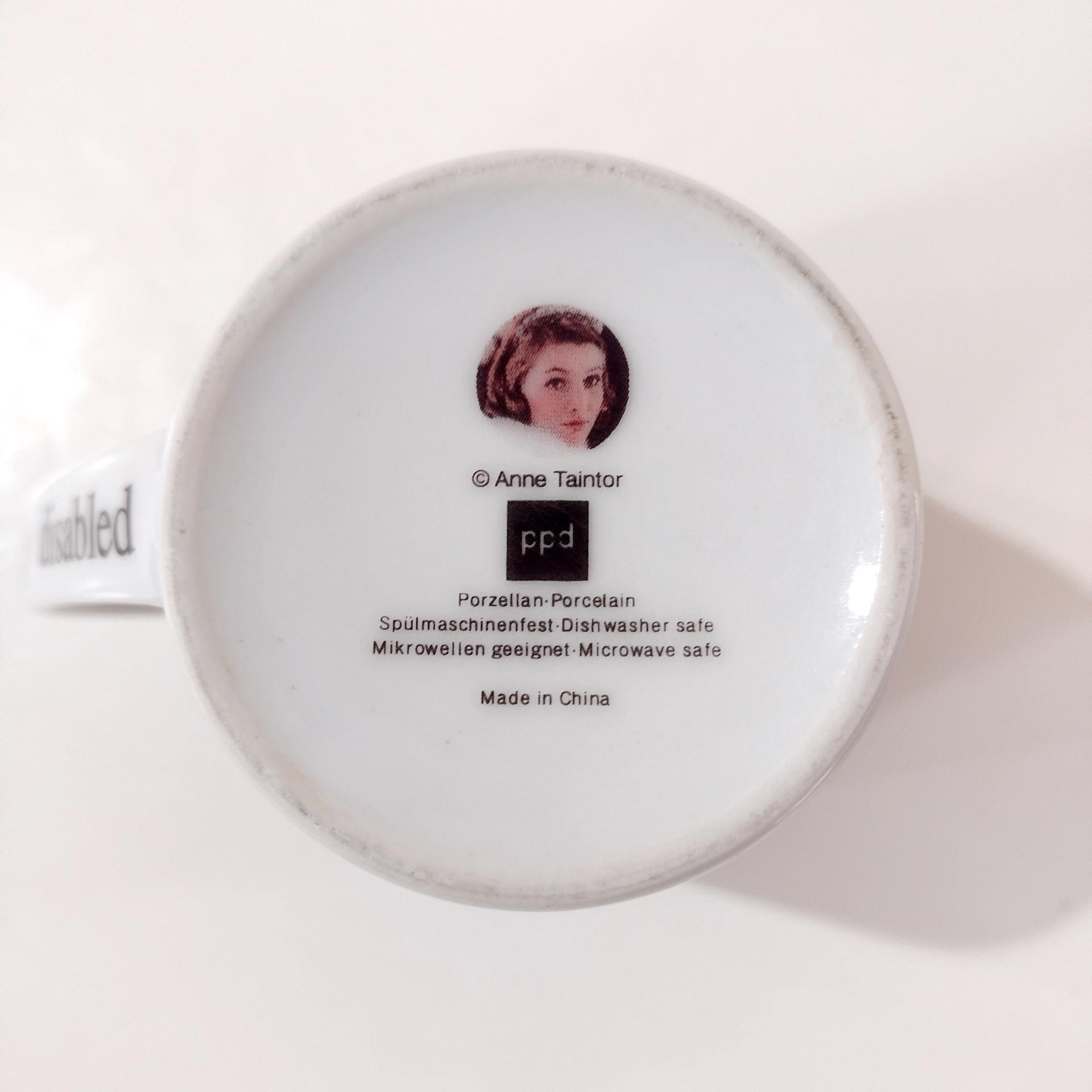 Vintage Domestically Disabled Anne Taintor Glamour Girl Coffee Tea Ceramic Mug