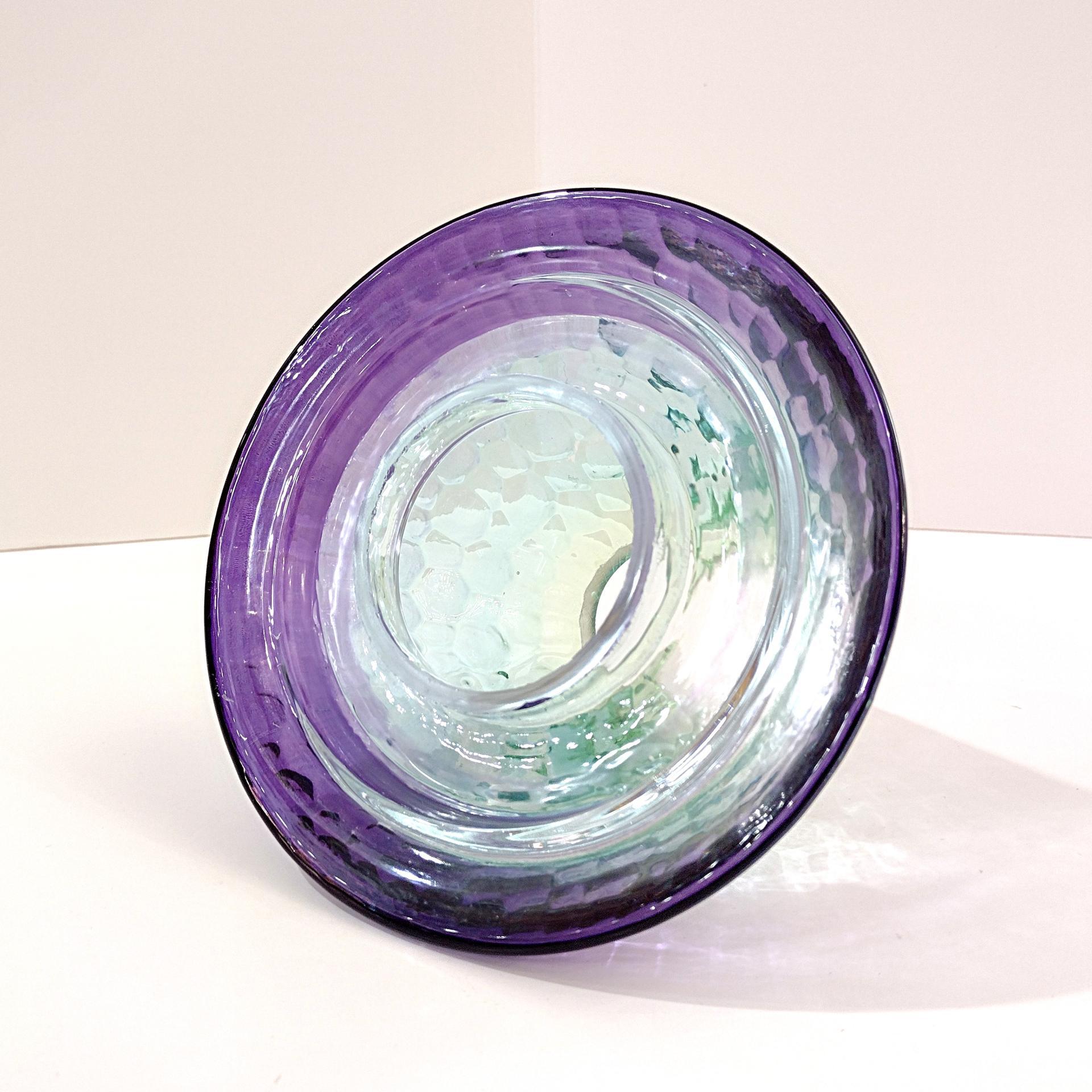 Vintage Yankee Candle Mottled Glass Shade Jar Topper, Aqua Marine