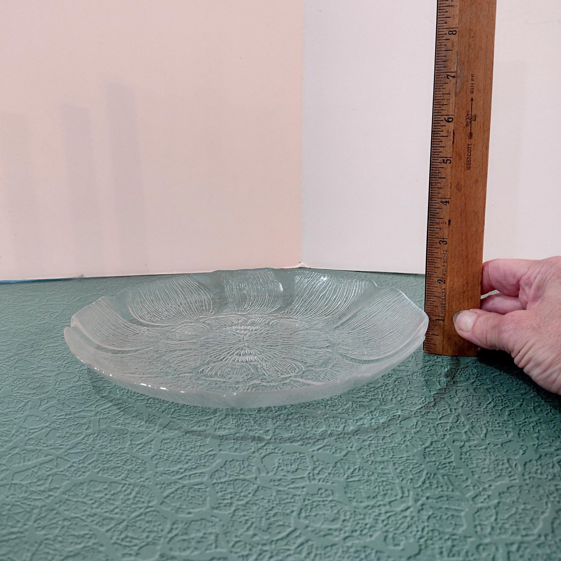 Vintage Arcoroc Fleur Pattern 9 Inch Luncheon Plates, Set of 2