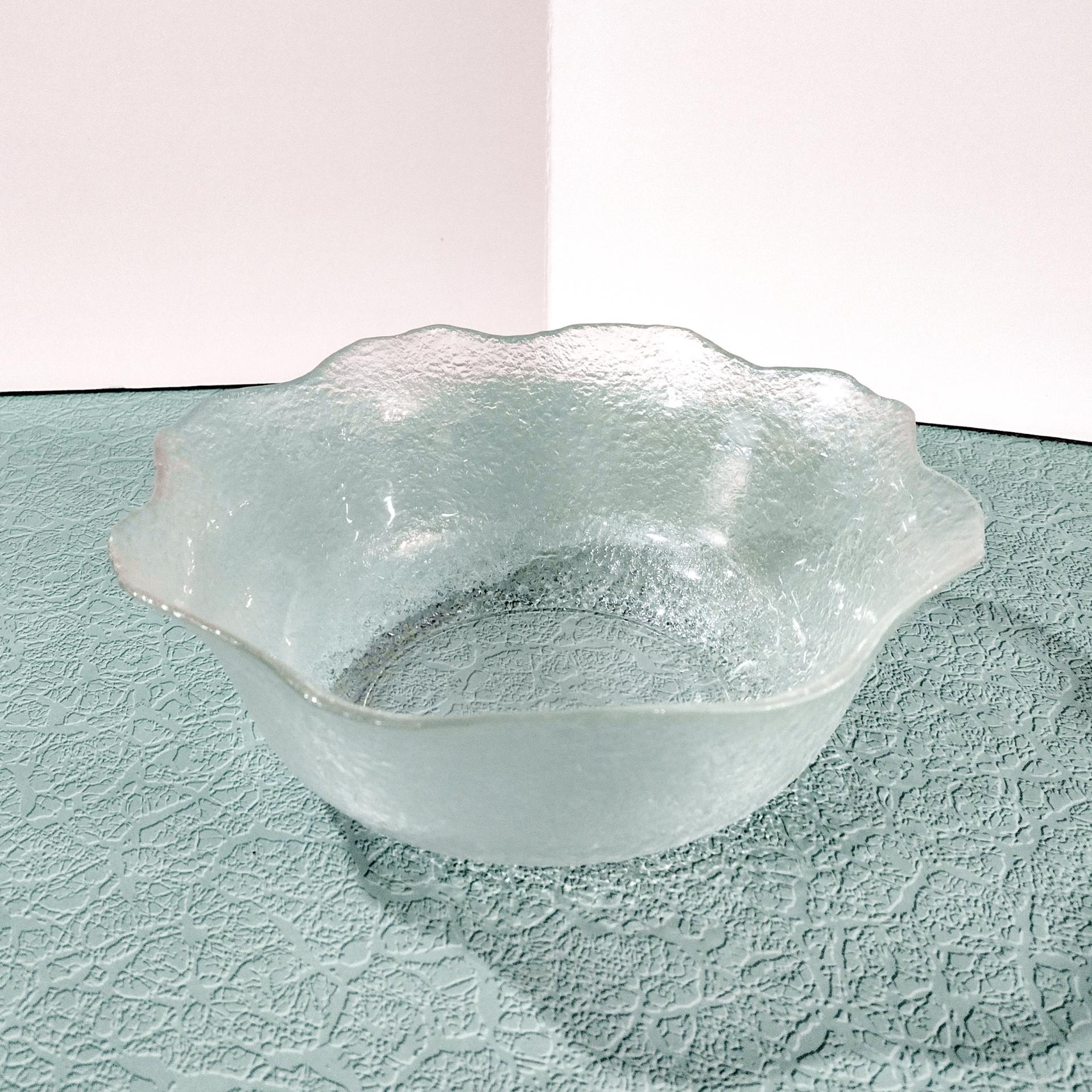 Vintage Arcoroc Fluted Salad Serving Bowl, Clear Glass Centerpiece Fruit Bowl