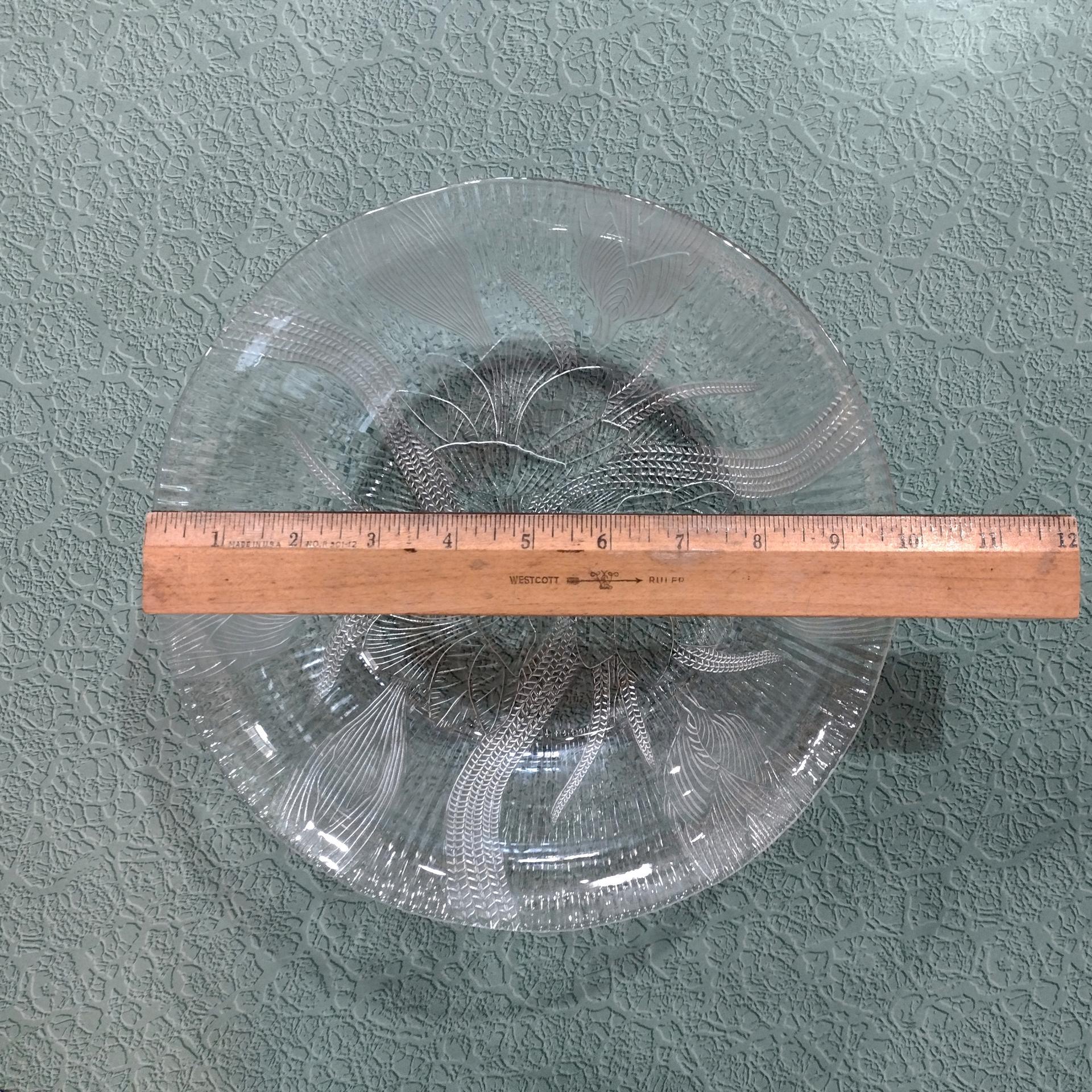 Vintage Arcoroc Canterbury Crocus 9" Salad Serving Bowl, Clear Glass Fruit Bowl