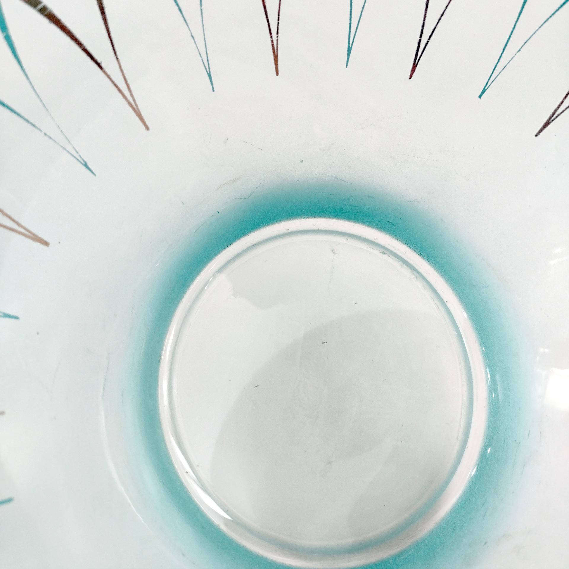 Vintage Anchor Hocking Happy Hour Atomic Boomerang Starburst Chip or Salad Bowl