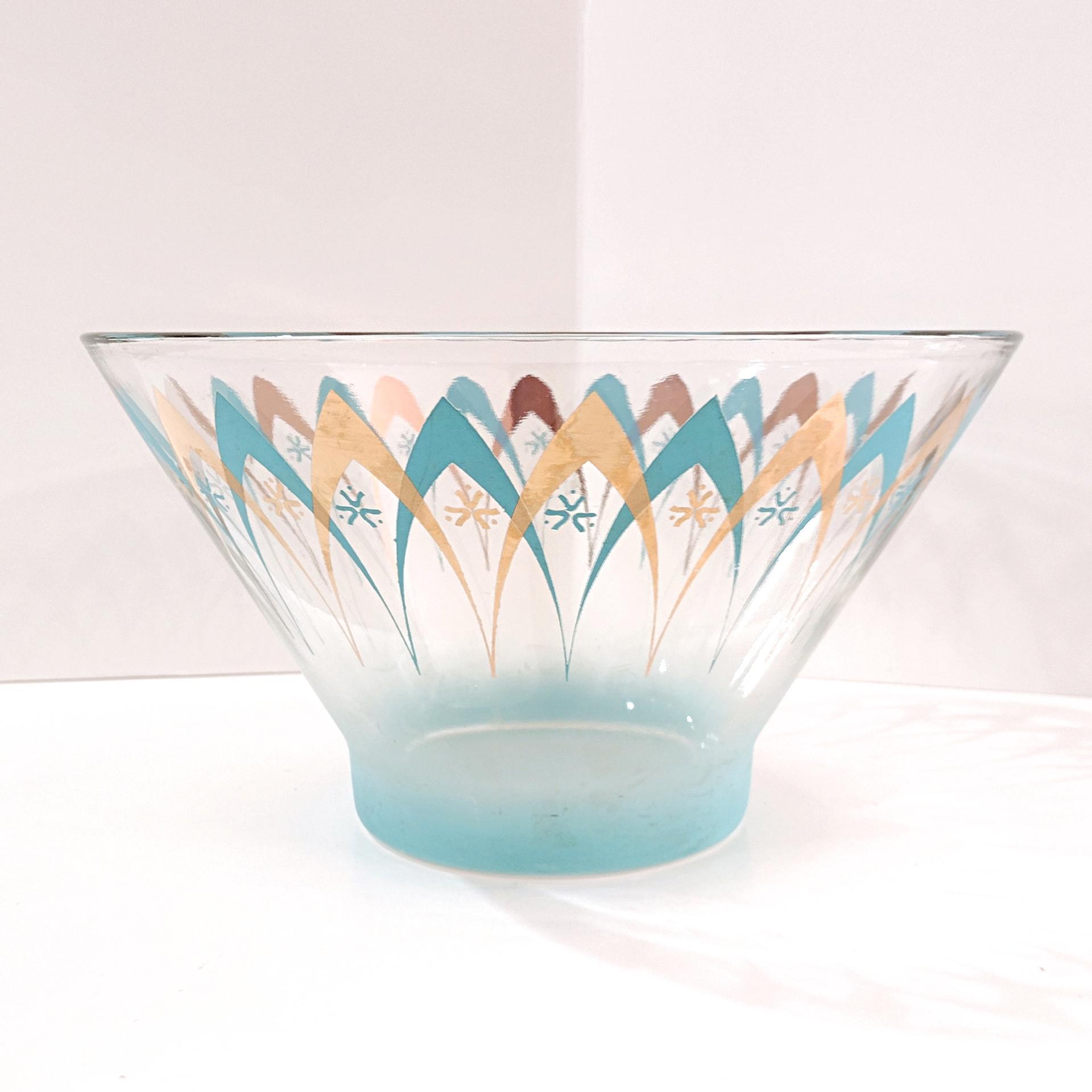 Vintage Anchor Hocking Happy Hour Atomic Boomerang Starburst Chip or Salad Bowl