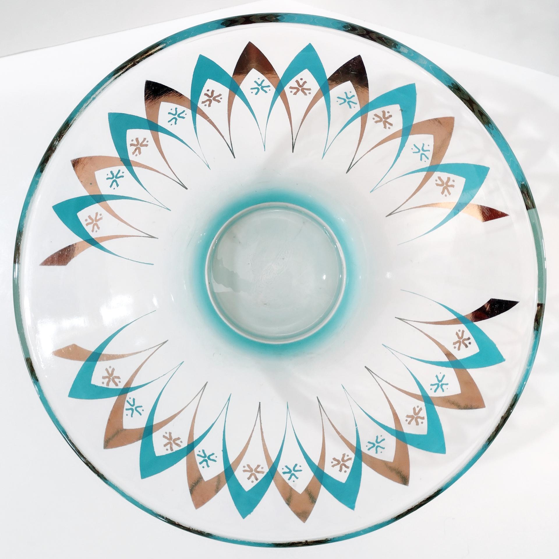 Vintage Anchor Hocking Happy Hour Atomic Boomerang Starburst Chip or Salad Bowl